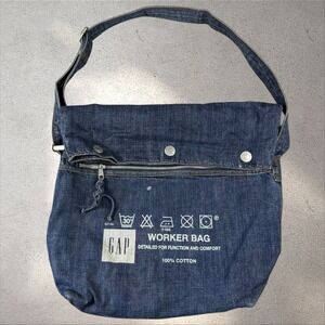 Vtg Gap Y2K Messenger Worker‎ Denim Bag Crossbody Tote Utility Gorpcore School